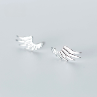 wholesale S925 Silver Korean Japanese Style Minimalist Wing Stud Earrings Wholesale E7681-S925 silver pair>925 silver
