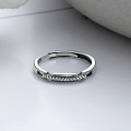 wholesale S925 Sterling Silver Trendy Double Cross Retro Hollow-Out Twist Adjustable Ring Unisex-0-2