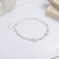 wholesale S925 silver trendy Korean minimalist beaded chain three-layer design stylish versatile bracelet-0-1