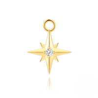 wholesale S925 Sterling Silver Eight-pointed Star Drop Earrings With Crystal Accents And Chain Tassel-Single gold#1&gt;925 silver