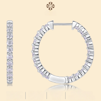 wholesale Metal S925 Silver Earring Moissanite Stud New Hoop Temu Amazon Hot Selling Ear Jewelry Wholesale-Moissanite 2.5mm*42 pieces