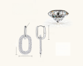wholesale Silver minimalist European and American-style moissanite earrings for women, trendy paperclip clasp drop earrings with a high-end vibe-0-5
