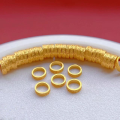 wholesale Metal material: 925 ancient silver gold-plated fittings, engraved coiled small gold circle, six-syllable mantra spacer, meteorite surface, twist spacer bead DIY-0-14