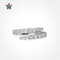wholesale S925 Sterling Silver Cross-Border Live Streaming Women's Geometric Zircon Inlaid Twisted Ring Design, Personalized and Exquisite Ring-0-0