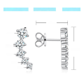 wholesale 18K Gold Plated S925 Sterling Silver Cross-Border Moissanite Earrings, Fashionable High-End 5-Diamond Smile Ear Studs-0-5