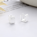 wholesale S925 Sterling Silver Minimalist Brushed Matte U-Shaped Ear Clasp Fashion Commuting Light Luxury Design Elegant Earrings-0-2