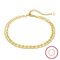 wholesale S925 Sterling Silver Cloud-themed Ankle Bracelet, Double-layer Stackable Cross Engraved Chain and Round Disc Anklet, Three-dimensional Fashion, Wholesale-Platinum 925 Silver