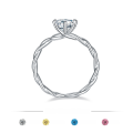 wholesale 9/10/14/18K White Gold/Rose Gold/Yellow Gold 1-Carat Moissanite Vine Ring, No Fading, Full Body Wedding Ring-0-4