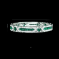 wholesale 925 Silver Gold-Plated Bracelet with High Carbon Drilled Muzo Green Art Deco Decorative Vintage Jewelry, Versatile Accessory for Women-0-2