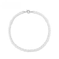 wholesale Metal material new luxury niche double-layer necklace fashion trendy high-end sense twist pearl chain necklace wholesale customization-Thick Silver Platinum 925 Silver