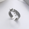wholesale S925 silver retro trendy and unique fringe bead small and niche fashion elegant design open ring-0-1