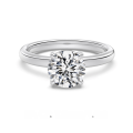 wholesale 925 Sterling Silver Classic French Women's Ring Minimalist Solitaire Setting High-End Four-Prong Set Zircon 1-5 Carat Silver Ring-0-10