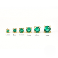 wholesale S925 Sterling Silver Classic Minimalist Zircon Stud Earrings, 6-piece Set, European And American Fashion, Personalized Ins Style-Set of 6 Gold-Green Diamond