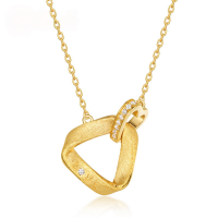 wholesale S925 Sterling Silver Summer New Exquisite and Versatile Women's Minimalist Geometric Brushed Pendant Necklace Wholesale-10K gold + swimming paint  925 silver