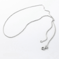 wholesale S925 Sterling Silver Minimalist Ins Style Side-Facing Shiny Spacer Bead Necklace, Elegant High-End Neck Accessory Y00918-0-9