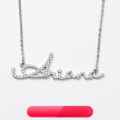 wholesale Metal material, new customized personalized zircon inlaid small and advanced sense name necklace, European and American INS style luxury-0-0