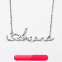 wholesale Metal material, new customized personalized zircon inlaid small and advanced sense name necklace, European and American INS style luxury-copper