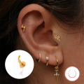 wholesale S925 Sterling Silver Diamond-Studded Snake Spiral Cartilage Ear Piercing,INS。-0-4