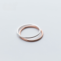 wholesale S925 Sterling Silver Plain Thin Band Stackable Ring Circle Pinky Ring Knuckle Ring J3670-0-2