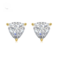 wholesale Metal material, Mu Jing Jewelry new8*8ins-E133 Triangle Earrings 925 Silver