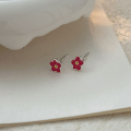 wholesale S925 Sterling Silver Delicate Small Floral Stud Earrings for Women, Simple and Fresh Style, New-0-4