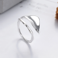 wholesale S925 Silver Geometric Irregular Minimalist Stylish Versatile Open Ring from Yunchaoxuan-0-0