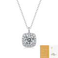wholesale 925 Sterling Silver Small Cube Zirconia Moissanite Necklace for Women, Minimalist Luxury Gift for Girlfriend or Best Friend's Birthday-0-6