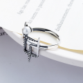 wholesale S925 Sterling Silver Korean Dongdaemun Trendy Meteor Design Pearl-Inlaid Exaggerated Index Finger Open Ring-0-1