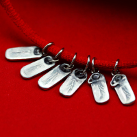 wholesale 925 Sterling Silver Chinese Style Prayer Wenwan Bracelet Braided Cord Pendant Retro Red String Wristband DIY Accessory Keychain Ornament-Ji (single)