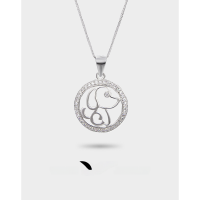 wholesale S925 Sterling Silver Zircon Inlaid Dog Pendant Necklace, Minimalist Fashion Women's Pendant Wholesale from Source Factory-Fashion pendant = no chain 925 silver