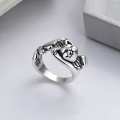 wholesale S925 Sterling Silver Retro and Edgy Flying Kitten Punk Hip-Hop Adjustable Ring, a Cross-Border Best-Seller-0-1