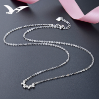 wholesale S925 silver fashion OL temperament collarbone chain women's cross-border new accessory with zirconia, simple and fresh pendant necklace-Fashion necklace>925 silver