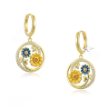 wholesale GE 925 Gold Plated Silver Floral Earrings Women's Minimalist Earrings BFIRST Original Design-0-0