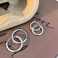 wholesale S925 Sterling Silver Round Hoop Earrings for Women, Korean Dongdaemun Light Luxury High-End Small Design Earrings-0-5