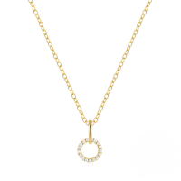 wholesale S925 Sterling Silver Light Luxury Interlocking Micro-set Zircon Choker Necklace,。-Gold 925 silver