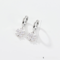 wholesale Metal S925 Silver-White Zircon Five-Petal Flower Ear Clasp Festival Gift-0-5