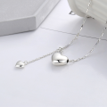 wholesale 925 Sterling Silver 3D Heart Tassel Necklace, Fresh and Sweet, Elegant and Gentle, Stylish and Versatile Collarbone Chain-0-2