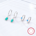 wholesale 925 sterling silver asymmetrical earrings, lightweight luxury high-end ear cuffs, enamel drip-painted opal earrings, factory direct-0-2