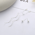 wholesale S925 Sterling Silver Korean-style Elegant Streamer Design Long Layered Tassel Versatile Lady Earrings-0-0