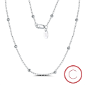 wholesale S925 Sterling Silver Cloud-Pull Jewelry Round Bead Collarbone Chain 14mm, Minimalist Niche Versatile Matching-0-4