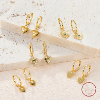 wholesale 925 Silver Wholesale Cross-Border Hot-Selling Light Luxury Earrings, High-End Heart-Shaped Ear Cuffs, Stackable Pure Silver Hoop Earrings-Style 2>Silver