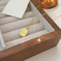 wholesale S925 Sterling Silver Minimalist Oval Pendant Letter Necklace for Women, Korean Summer Versatile New Small Collarbone Chain-0-3