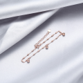 wholesale S925 Sterling Silver Round Bead Rose Gold Women's Fashion Korean Style Striped Cylinder Chain Bracelet Jewelry-0-0