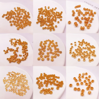 wholesale Gold-plated S925 silver spacer beads and accessories for bracelet, necklace stringing, and DIY handmade crafts-Small gold beads 2.5mm, about 28 pieces per gram