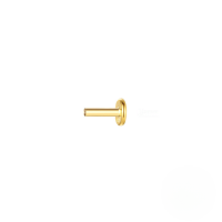 wholesale S925 Sterling Silver Flat Head Threaded Piercing Bars, Hot-selling Multi-size Earring Accessories-Single gold 5MM