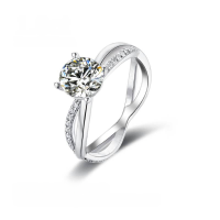 wholesale 9/10/14/18k Gold Rose Gold Yellow Gold Double Arm Unique Design 1ct Moissanite Ring Unisex-9k gold 1 carat moissanite ring  US size 8