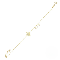 wholesale S925 Sterling Silver Plated K Gold Octagonal Star Zircon Inlaid Bracelet, Viral Tiktok Accessory-gold