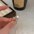 wholesale S925 Sterling Silver Adjustable Open Heavy Work Round Ring Women's Korean Summer New Ins Trendy Finger Ring-0-2