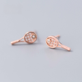 wholesale S925 Silver Earrings Women Korean Style Small Fresh Diamond-Inlaid Tennis Racket Sweet Sporty Cute Ear Accessories G0391-0-6