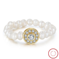 wholesale S925 Sterling Silver Cloud-Pull Jewelry Natural Freshwater Pearl Stackable Stretch Ring Factory Direct Wholesale-0-0